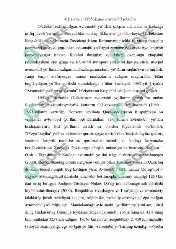 Avtomobil yo'l infratuzilmasi 4