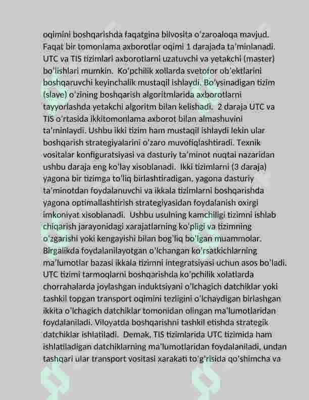 Intelektualtransport tizimlarida Axborot oqimlarini qayta ishlash va boshqarish. 4