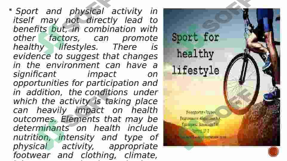 The role of a sport in a healthy lifestyle 2