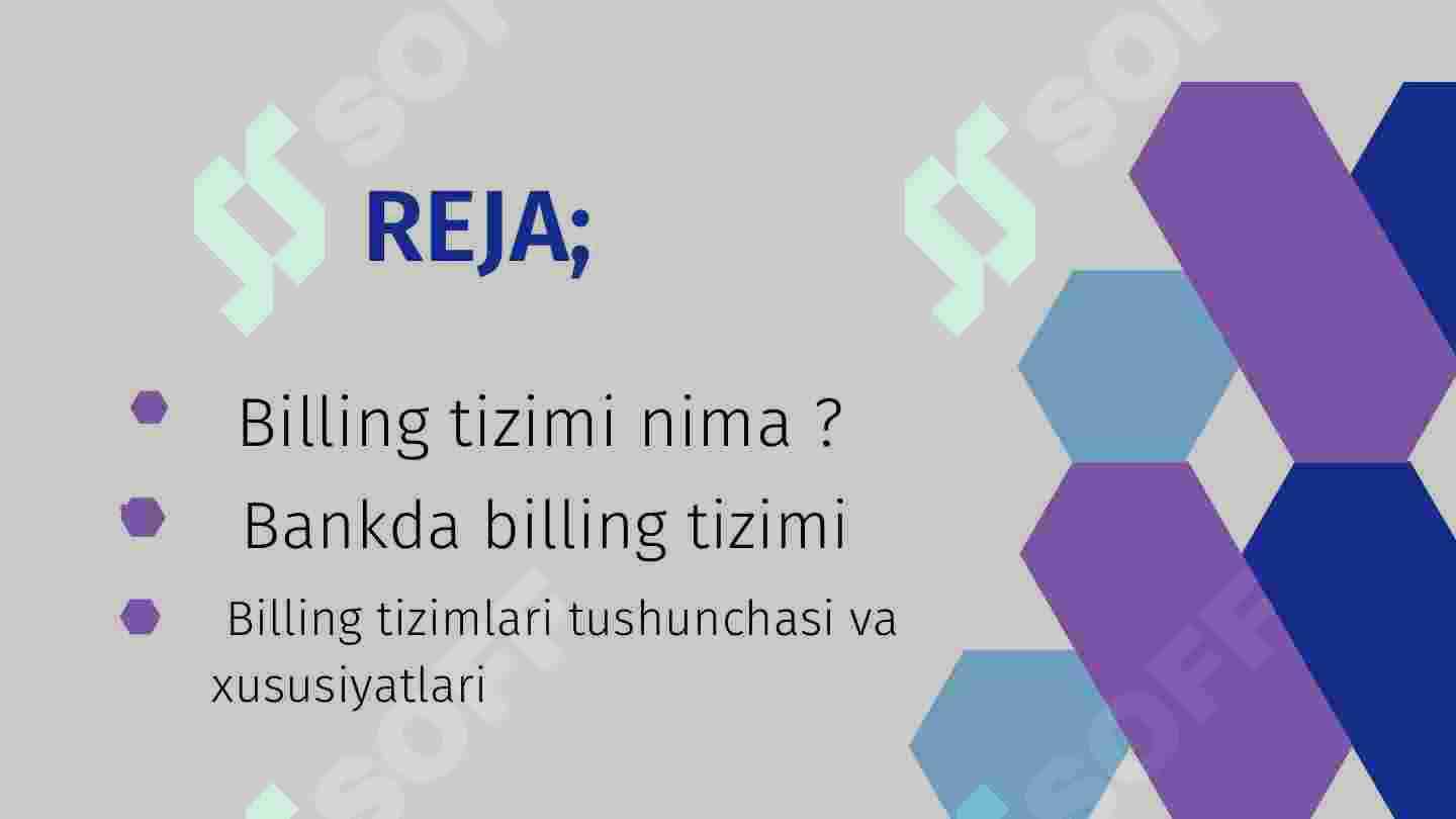 BILLING TIZIMINI ISHLASH TEXNOLOGIYASI VA IQTISODIYOTDA QO'LLASH SALMOG'I 2