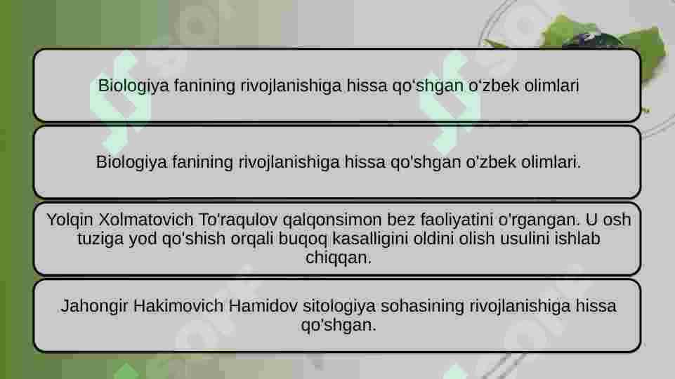 Biologiya va tuproqshunoslik sohasidagi olimlar va ularning ilmiy ishlari ustida ishash 4