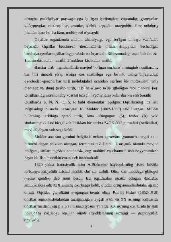 Tirik organizmlardagi asosiy biopolimer birikmalar 4