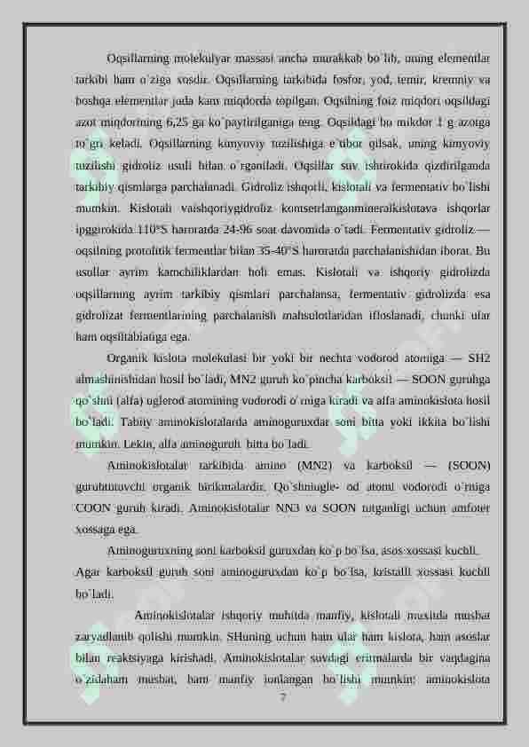 Tirik organizmlardagi asosiy biopolimer birikmalar 7