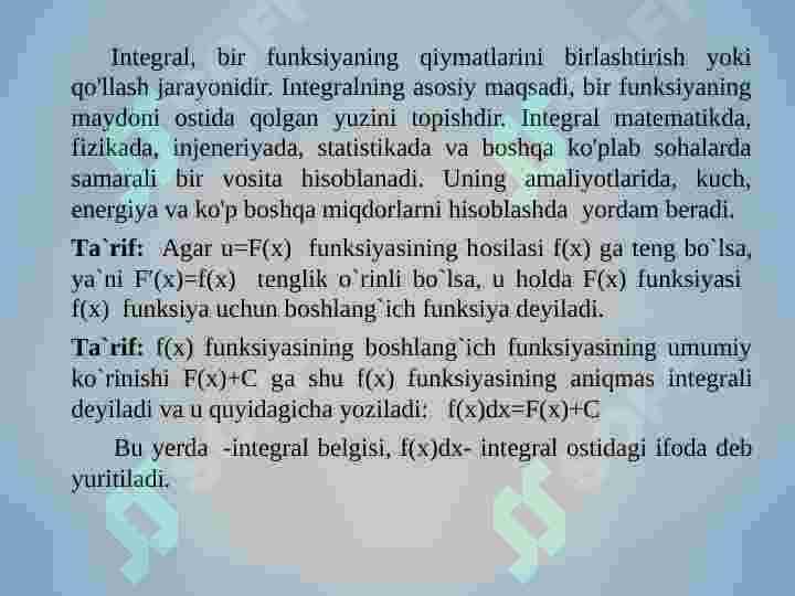 RATSIONAL IFODALARNI INTEGRALLASH MAVZUSINI O'QITISHNING NAZARIY VA AMALIY MASALALARI 4