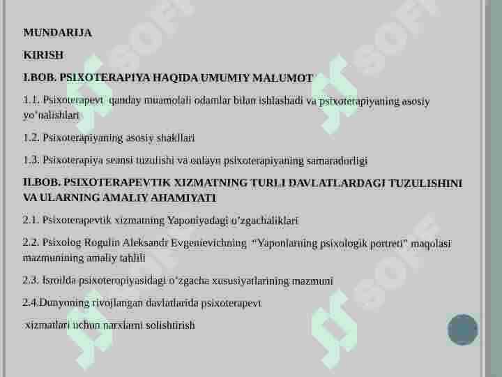 Psixoterapevtik xizmatning zamonaviy bozori 2