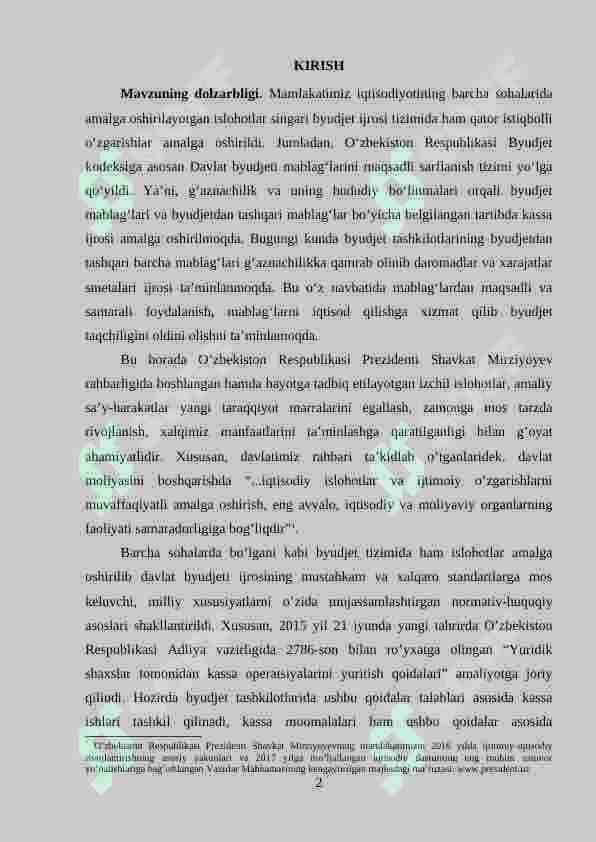 BYUDJET TASHKILOTLARIDA KASSA VA KASSA OPERATSIYALARI 2