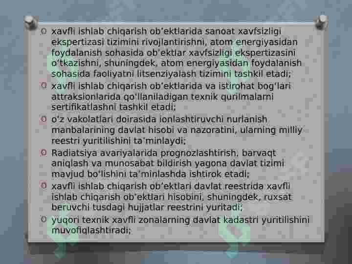 SANOAT XAVFSIZLIGI SOXADA LITSENZIYALASH 6