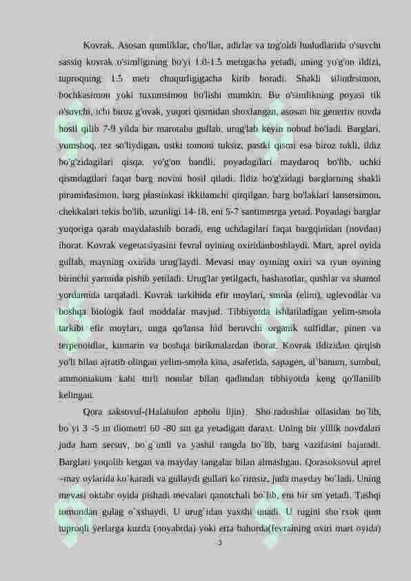 O`zbekistonning tog`, cho`l dashtlarida o`sadigan o`simliklari 3