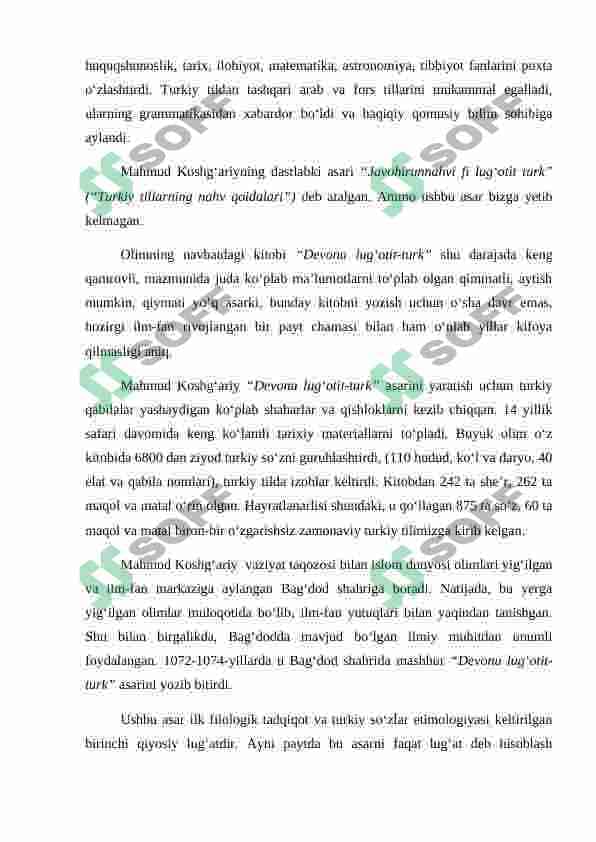 MAXMUD QOSHG‘ARIYNING IJTIMOIY BILIMLAR RIVOJIGA QO‘SHGAN HISSASI 2