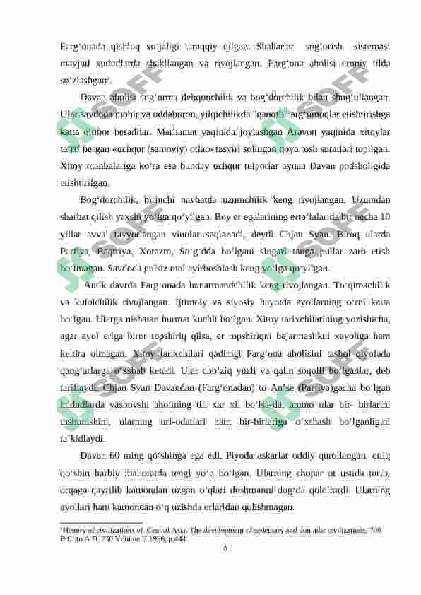 Davan davlati: manbalari, chegaralari, ijtimoiy- iqtisodiy hayoti 6