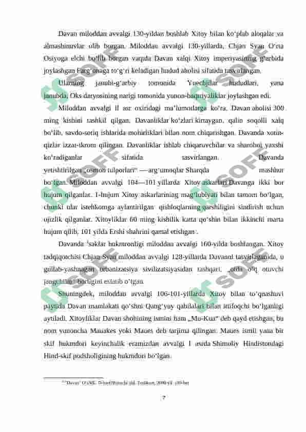 Davan davlati: manbalari, chegaralari, ijtimoiy- iqtisodiy hayoti 7