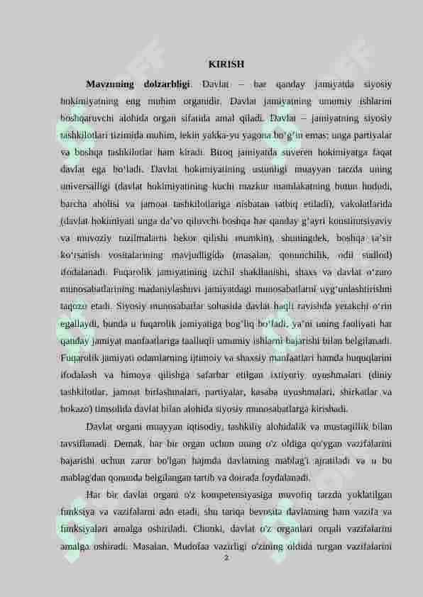 Davlat organlari tushunchasi, tizimi, tasnifi 2