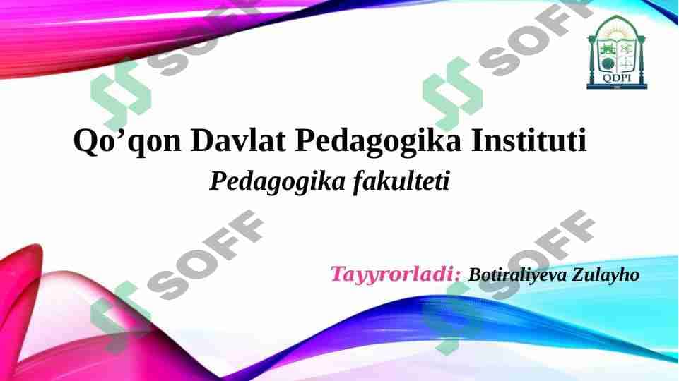 Zamonaviy sharoitda tarbiyaviy jarayonlar va uni tashkil etish yo'llari (TAQDIMOT) 1