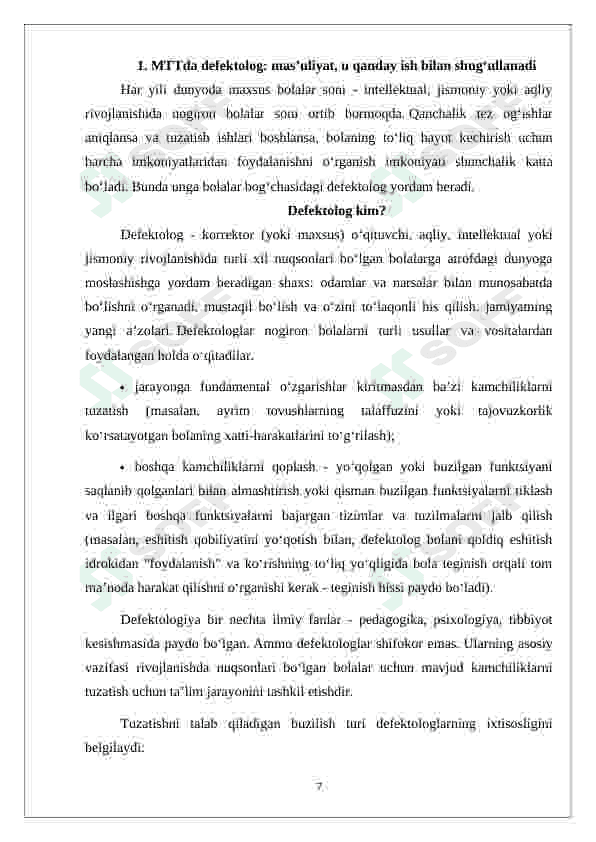 Ota- onalar bilan ishlashda defektologning asosiy vazifalari 7