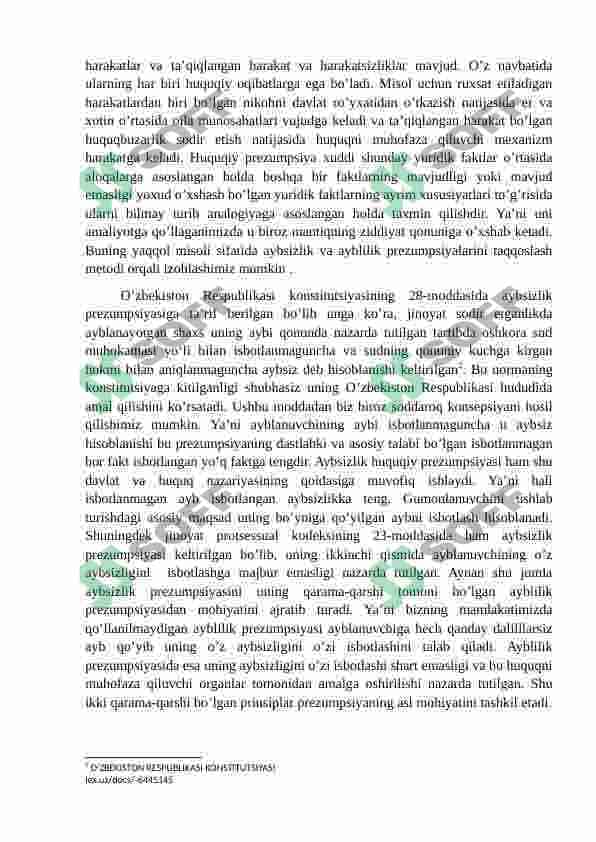 Prezumpsiya, preyuditsiya haqida mustaqil ish 2