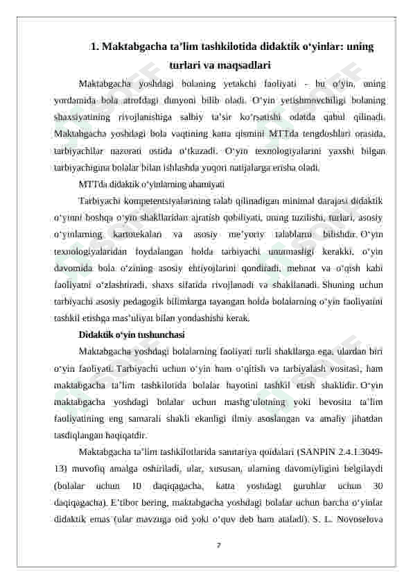 Maktabgacha ta’lim tashkilotlarida didaktik o‘yinlardan foydalanishning maqsadi va mohiyati 7