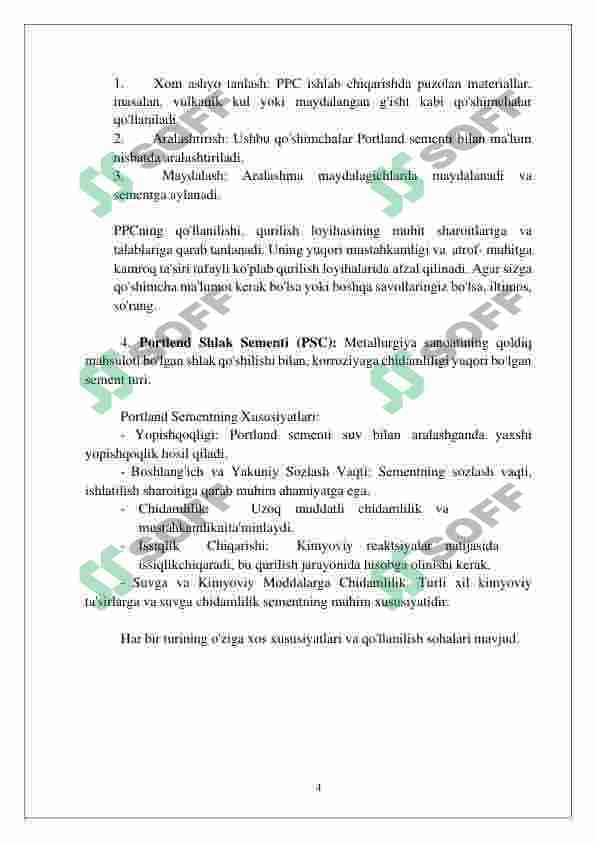 Yiliga 100000 tonna portland sementi ishlab chiqarish klinkerlash jarayonini loyihalash 8
