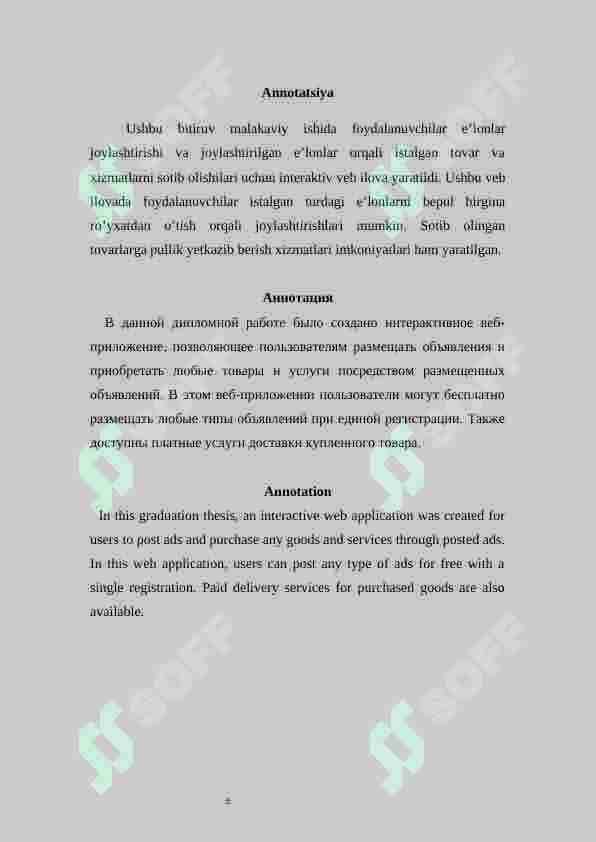 online e'lonlar web ilovasini ishlab chiqish 5