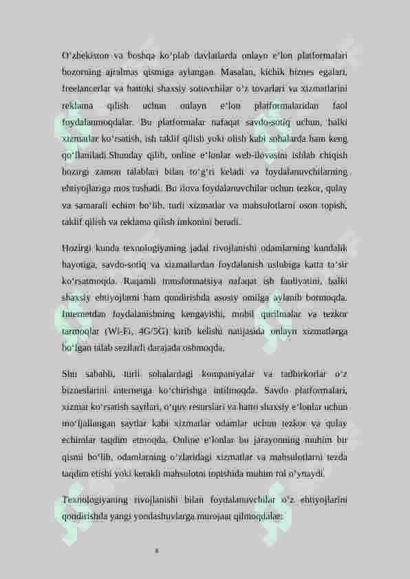 online e'lonlar web ilovasini ishlab chiqish 8