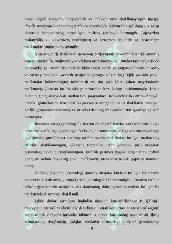 DUNYO GEOMAFKURAVIY MANZARASINI YOSHLAR DUNYOQARASHIGA TA’SIRINI TADQIQ ETISHNING NAZARIY-METODOLOGIK ASOSLARI 8