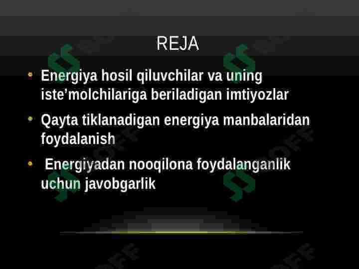 ENERGIYANI TEJASH VA ENERGIYA SAMARADORLIGINI OSHIRISH SOHASIDAGI DAVLAT SIYOSATI VA QONUNCHILIGI 2