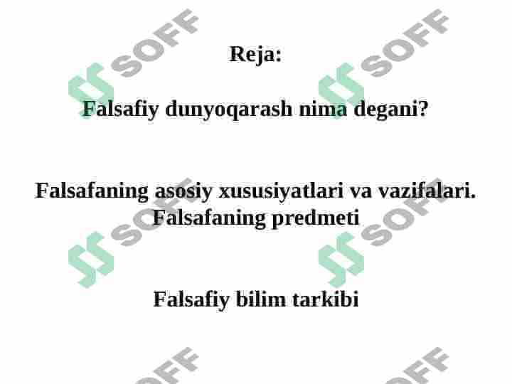 Falsafada dunyoni anglash usuli 2