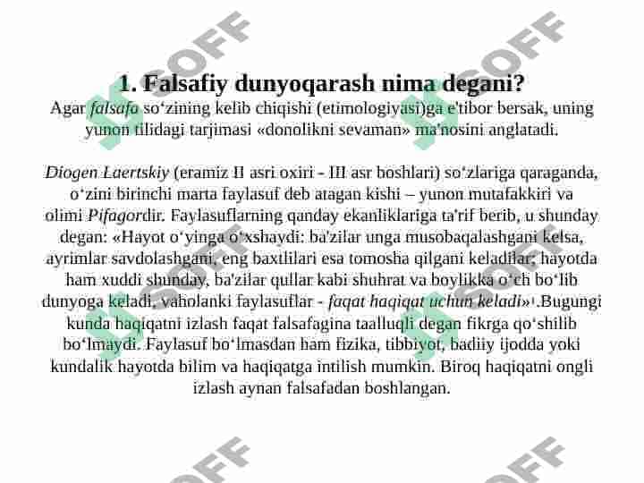 Falsafada dunyoni anglash usuli 3