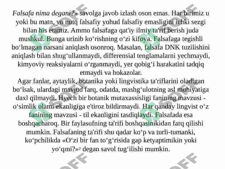 Falsafada dunyoni anglash usuli 4