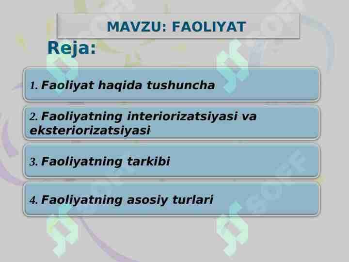 FAOLIYAT