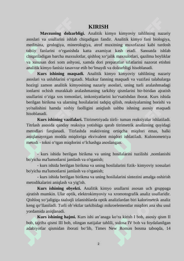 Kulonometrik titrlashning amaliyotda qoʻllanilishi 2