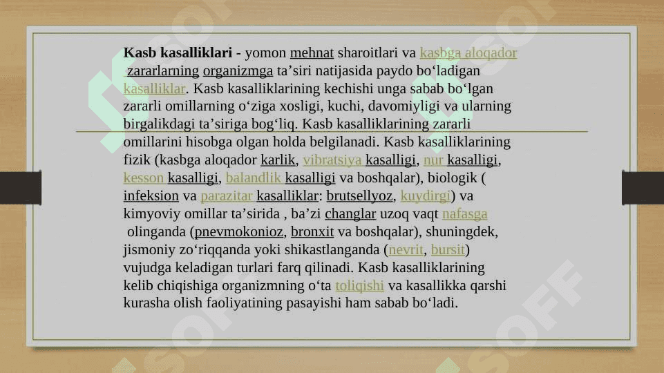 Kasb kasalligi. Ishlab chiqarish changi ta’siridan rivojlangan kasb kasalliklari 2