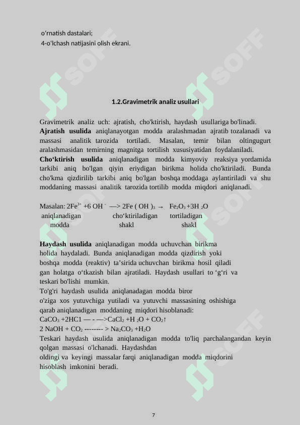 Gravimetrik analiz 7