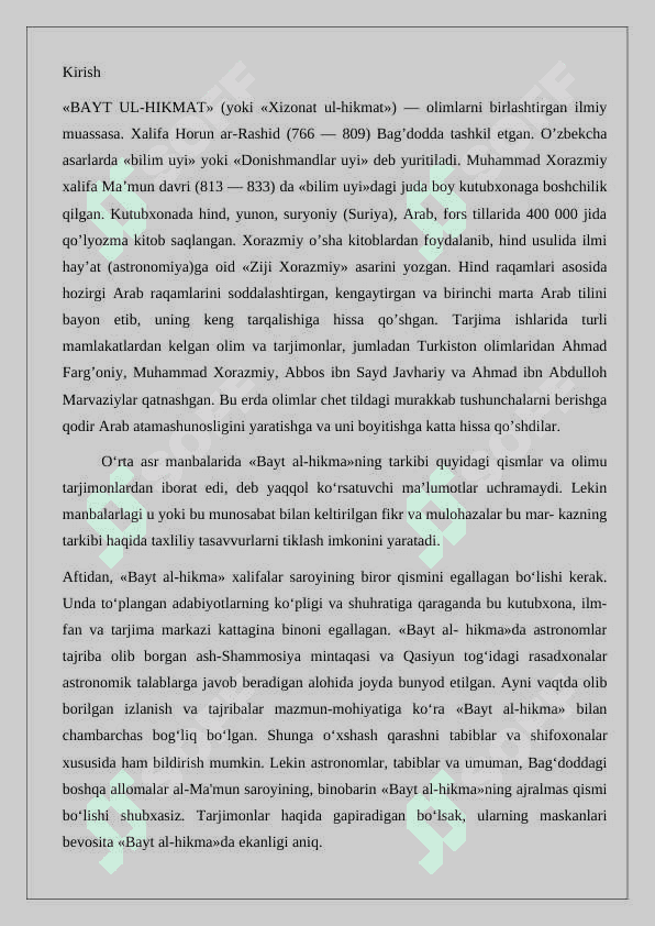 Bayt al-hikmada arab tiliga tarjima qilingan tibbiyotga oid asarlar 24 2