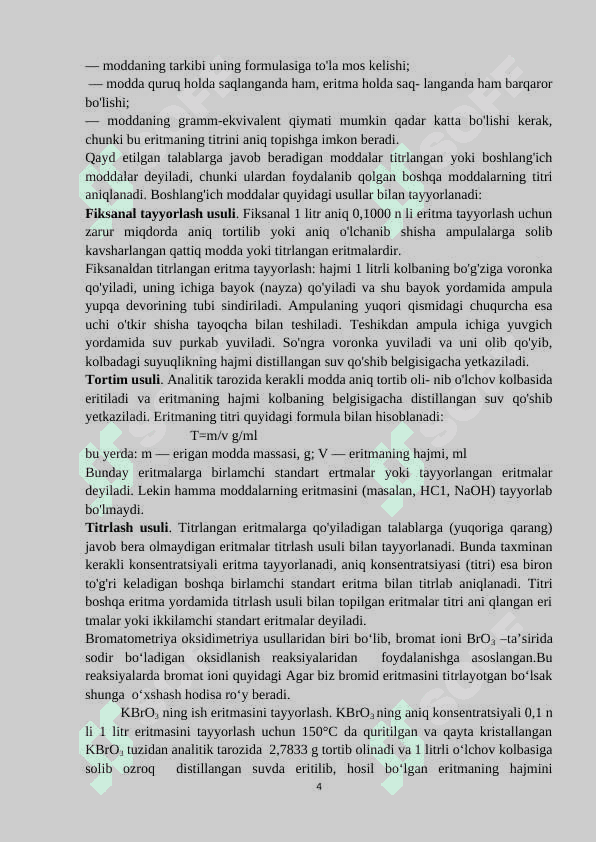 Bromatometriya, xloryodometriya, nitriometriya usullarini qo’llanishi 4