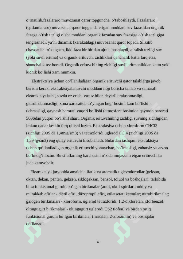 Ekstraksiya kurs ishi 6