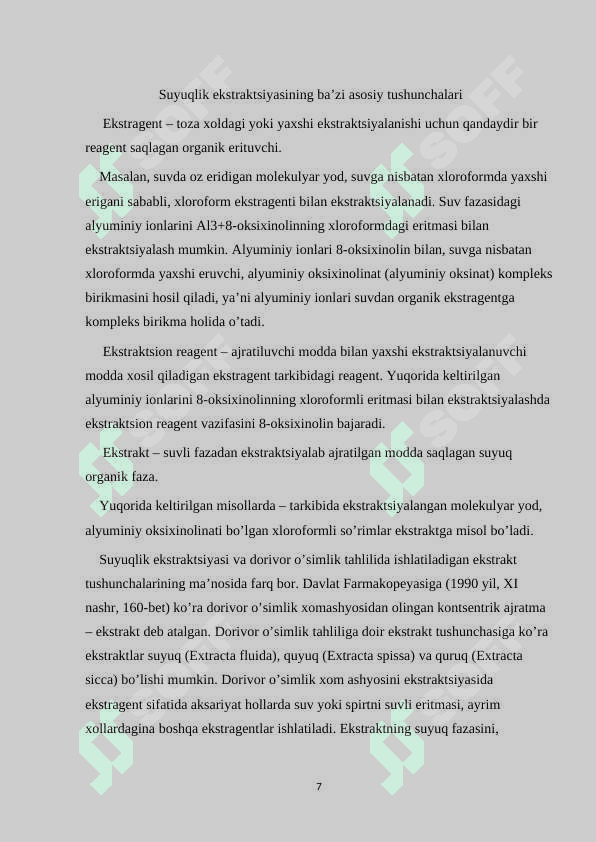 Ekstraksiya kurs ishi 7