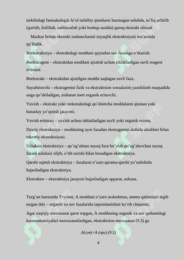 Ekstraksiya kurs ishi 8