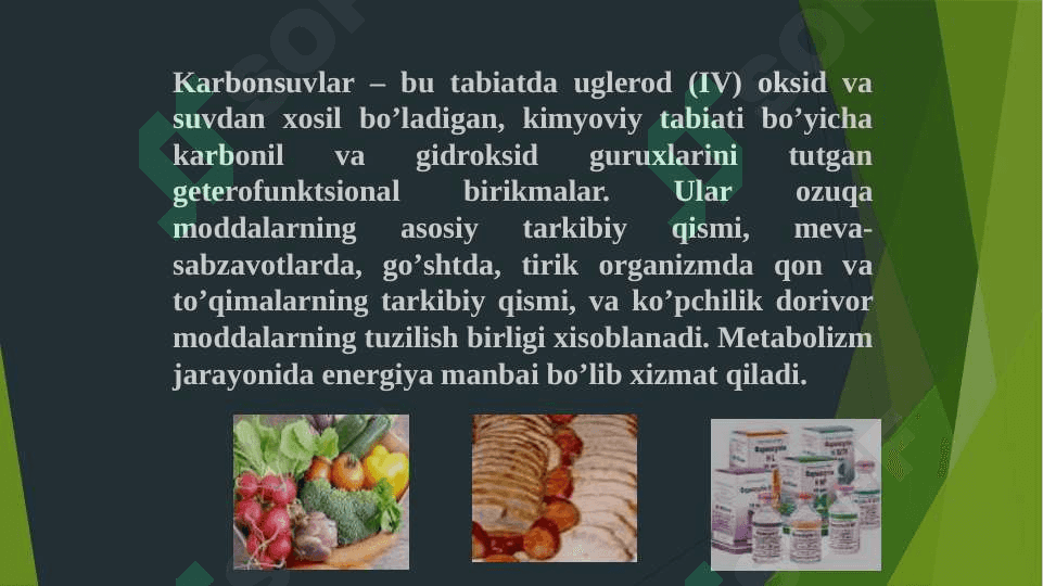 Monosaxaridlar. Tuzilishi, xossalari va funksiyalari 2