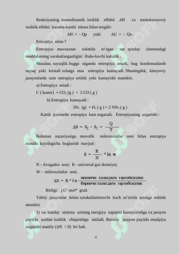 JARAYONLARNING ISSIQLIK EFFEKTIGA  HARORATNING TA’SIRI kurs ishi 4