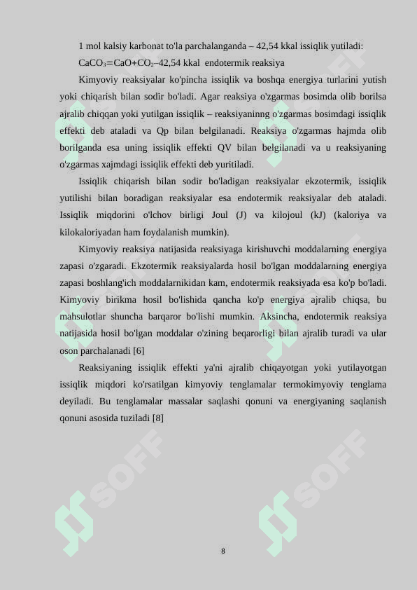 JARAYONLARNING ISSIQLIK EFFEKTIGA  HARORATNING TA’SIRI kurs ishi 8