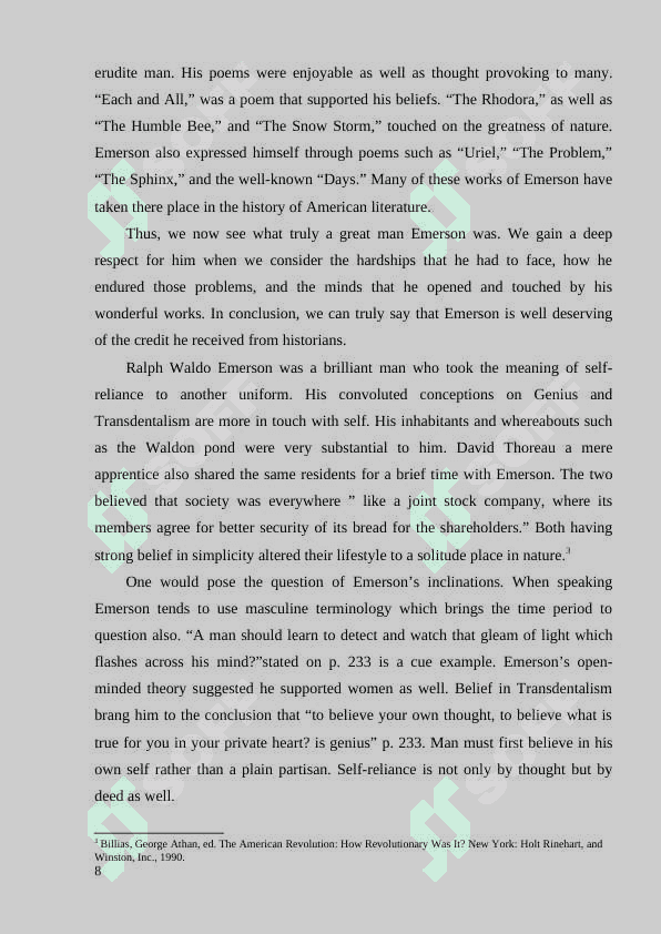 Ralph Waldo Emerson On Nature Plot analysis 8