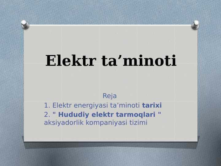 Elektr taʼminoti