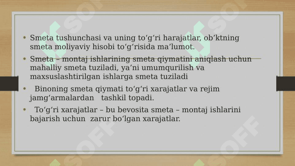 Qurilish montaj ishlarining tannarxi 3