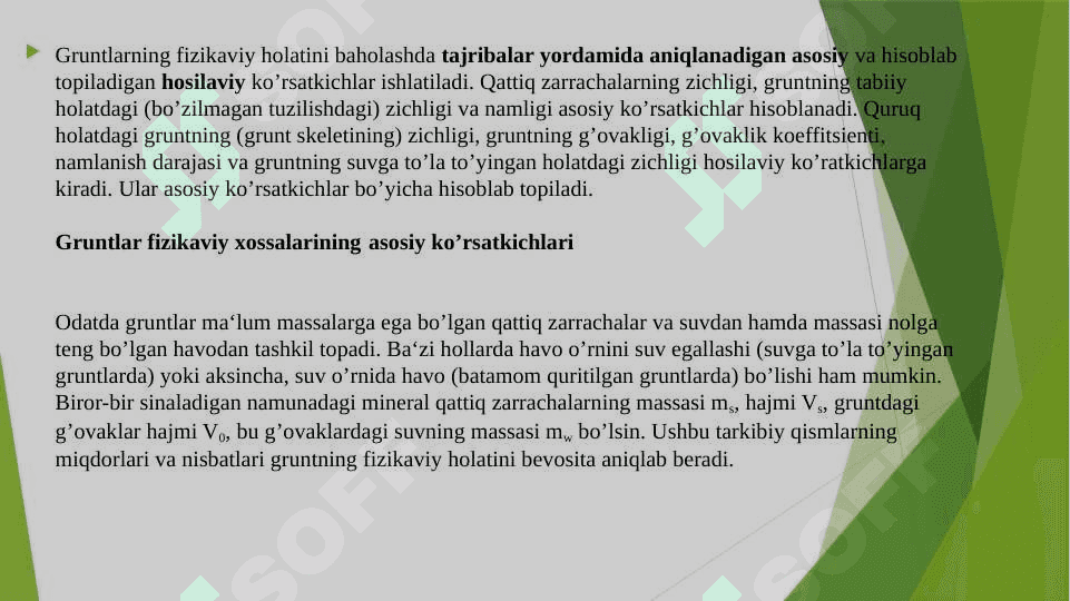 Gruntlarning fizik xossalari 2