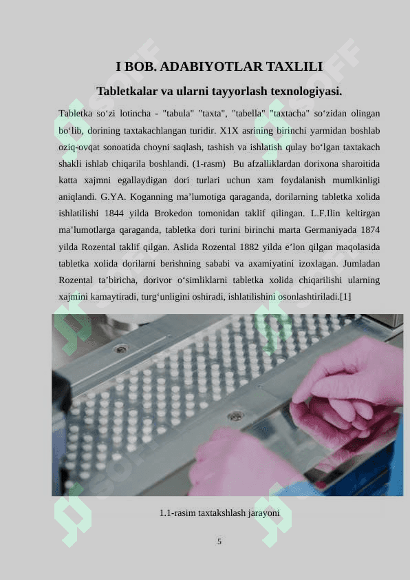 Tabletkalar tayyorlab qo`llaaniladigan dorivor o`simliklar va ularning texnologiyasi 5