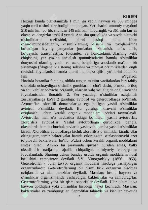 Ochiq urug'lilar bo'limi 2