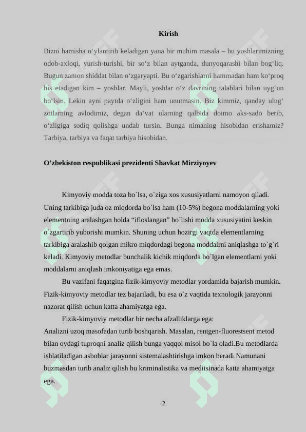 Gomogen sistemalarda kimyoviy muvozanat kurs ishi 2