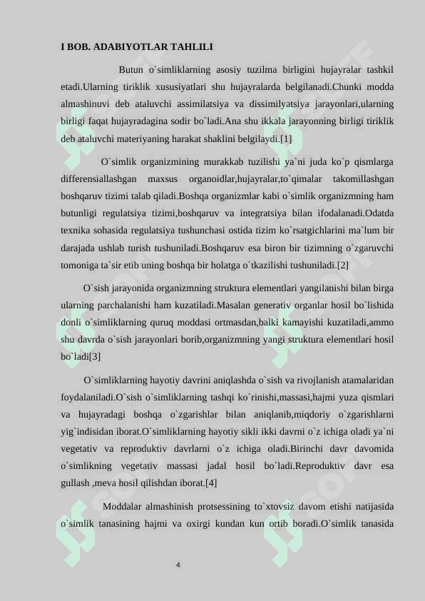 O`sish jarayonlarining boshqarish mexanizmi. Fitogormonlar. 4