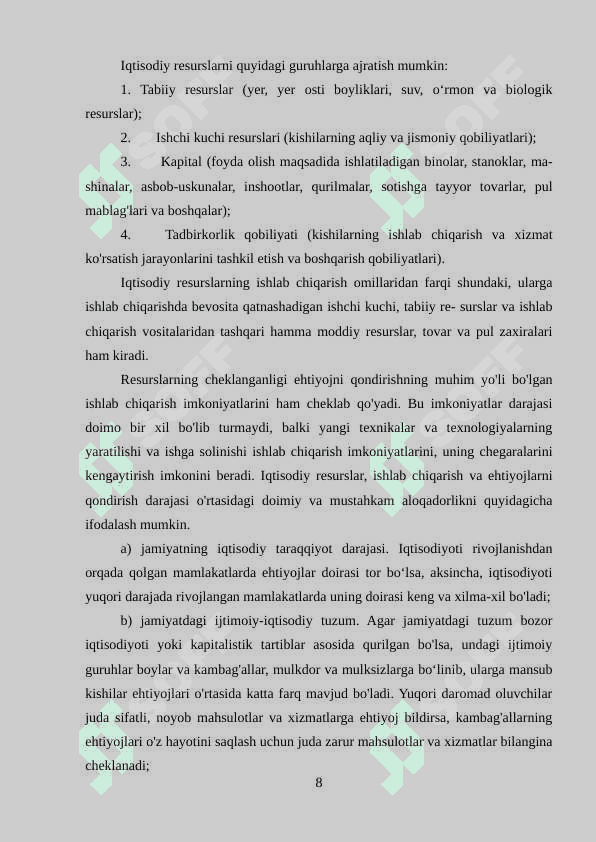 Ijtimoiy-iqtisodiy ehtiyojlarning mazmuni va ularning turkumlanishi 8