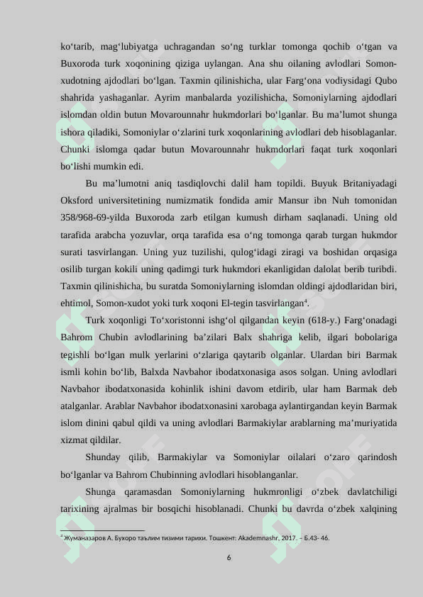 O'zbekistonda somoniylar davlati tarixining o'rganilishi 6